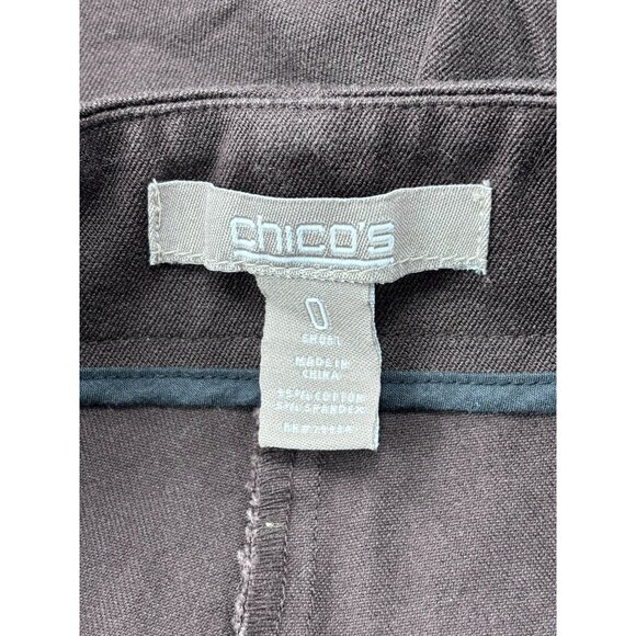 Chicos Womens Brown Straight Leg Pants Size 0 Polyester Blend Modern Fit - Picture 3 of 10